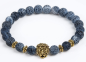 Preview: Lavastone pearl bracelet with gold-colored lion head